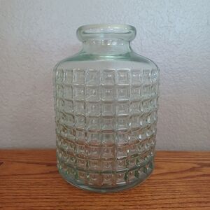 Elegant Sea Foam Colored Transparent Textured Glass Floral Vase Home Decor